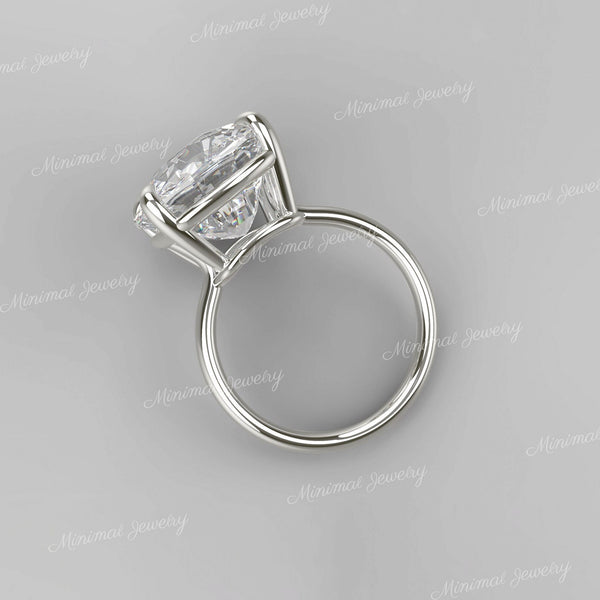 Elongated cushion cut engagement ring solitaire 16ct cushion moissanite statement wedding ring women large diamond anniversary gift ring