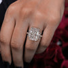 13CT Radiant Cut Moissanite Engagement Ring Large Three Stone Statement Wedding Ring for Women big diamond Cocktail Ring Anniversary Gift
