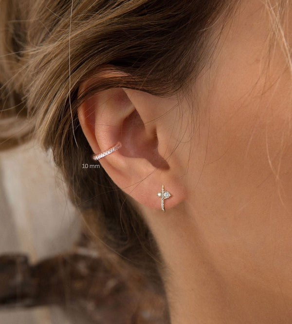 Ear cuff no piercing,conch ear cuff,14k solid gold ear cuff,fake piercing,ear cuff earrings,conch cuff•non pierced ear cuff•diamond ear cuff