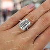 Emerald Cut Moissanite Engagement Ring 16CT Large Solitaire Ring Celebrity Style Statement Wedding Anniversary Ring for Women big diamond