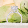 3 CT radiant cut moissanite engagement ring hidden halo wedding Ring pave bridge 14k Gold Cathedral ring solitaire simple engagement ring