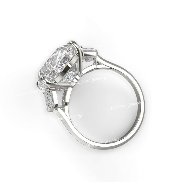 oval moissanite engagement ring Three stone wedding ring celebrity style shield & Large 7CT oval engagement ring anniversary ring for women