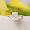 2.5 CT cushion cut moissanite engagement ring,hidden halo,14k Rose gold,pave bridge,elongated cushion,solitaire Cathedral ring,wedding ring