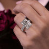Lab Grown Diamond Ring 10CT Radiant Cut Engagement Ring for Women Hidden Halo IGI Certified Large diamond Wedding Ring Anniversary gift ring