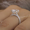 2.5CT oval moissanite engagement ring,14k white gold,hidden halo,oval cut moissanite solitaire,pave bridge cathedral ring,wedding ring,women