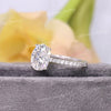 2.5 CT Oval moissanite engagement ring,white gold,claw prong,hidden halo,solitaire oval moissanite ring,wedding anniversary gift ring,women