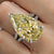 21 CT Canary yellow pear shaped engagement ring large moissanite fancy yellow diamond statement cocktail ring yellow sapphire ring wedding