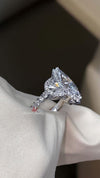 Lab Grown Diamond Ring 4CT marquise engagement ring IGI certified diamond Three stone ring Halo diamond wedding ring for women anniversary