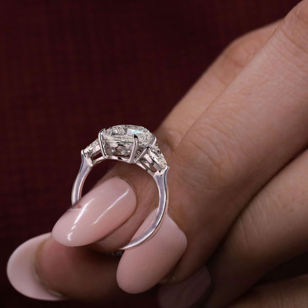 Oval lab grown diamond engagement ring platinum igi certified 1.85CT Three stone ring lab diamond bridal wedding ring women anniversary Ring