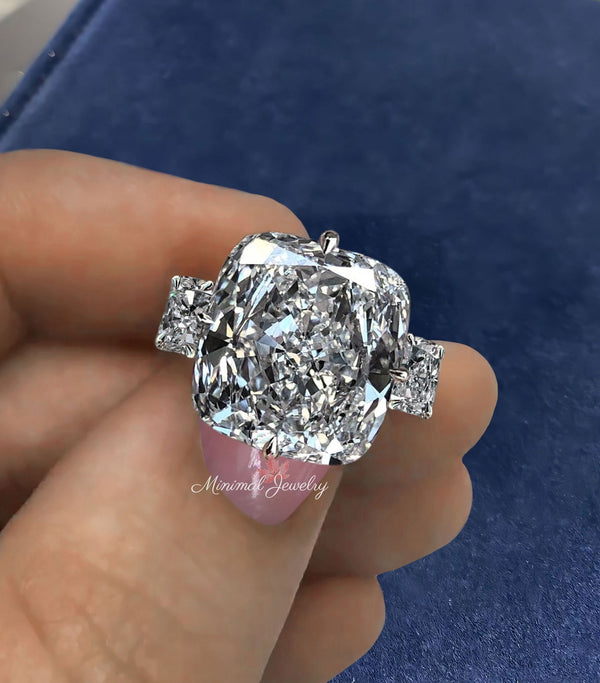 18 CT cushion cut engagement ring crushed ice moissanite eternity wide band large solitaire Wedding Ring,square cushion cut moissanite ring