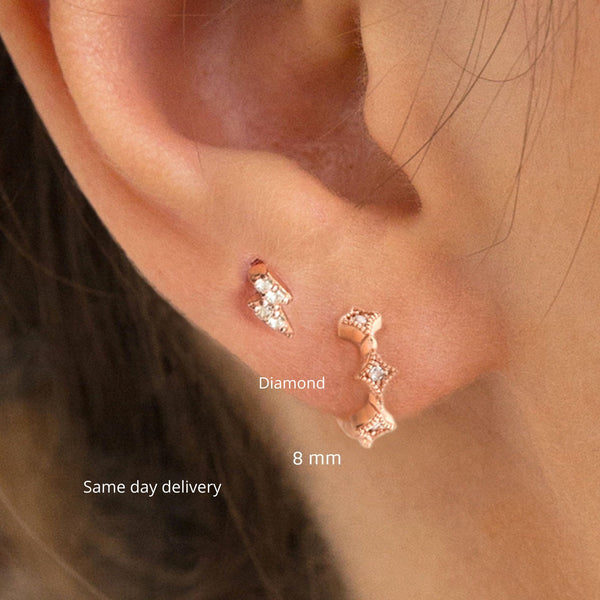 14k gold huggie hoop earrings small hoop earrings solid gold huggie earrings gold cartilage hoop earring dainty mini tiny hoop earrings