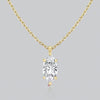 Marquise moissanite pendant necklace,18k/14k solid gold chain necklace,solitaire moissanite necklace,minimalist rose gold necklace