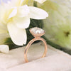 Oval Moissanite Engagement Ring 2.5CT in 14K Rose Gold | Classic Dainty Solitaire Wedding Ring for Women