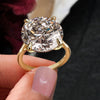 17 CT Round moissanite engagement ring 14k gold cathedral ring large solitaire wedding anniversary ring for women big diamond statement ring