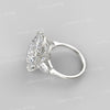 19 CT Old mine cut cushion moissanite ring large elongated cushion cut engagement ring Three stone big diamond ring edwardian wedding ring