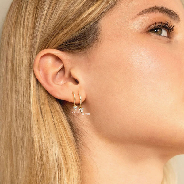 diamond huggie hoop earrings with charm,solid gold hoops,diamond drop dangle,charm hoop earrings,small,tiny hoop earrings,diamond earrings