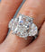 Radiant cut moissanite engagement ring 7 CT Three stone half moon&large crushed ice moissanite radiant cut engagement ring wedding ring