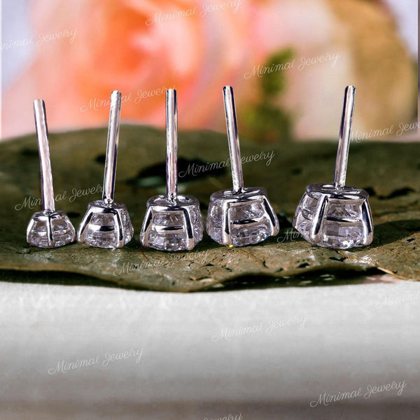 Moissanite earrings studs,4mm,5mm,6mm,moissanite stud earring,screw back,14k/10k gold,cartilage earring,solitaire,lab grown diamond earrings