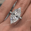 8 CT large Moissanite Marquise solitaire engagement ring,luxury celebrity style,big Marquise cut moissanite,6 prong,chunky wedding ring