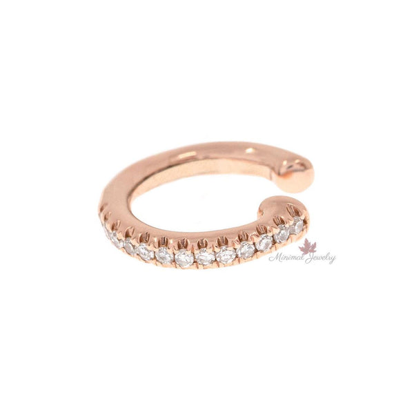 Ear cuff no piercing,conch ear cuff,14k solid gold ear cuff,fake piercing,ear cuff earrings,conch cuff•non pierced ear cuff•diamond ear cuff