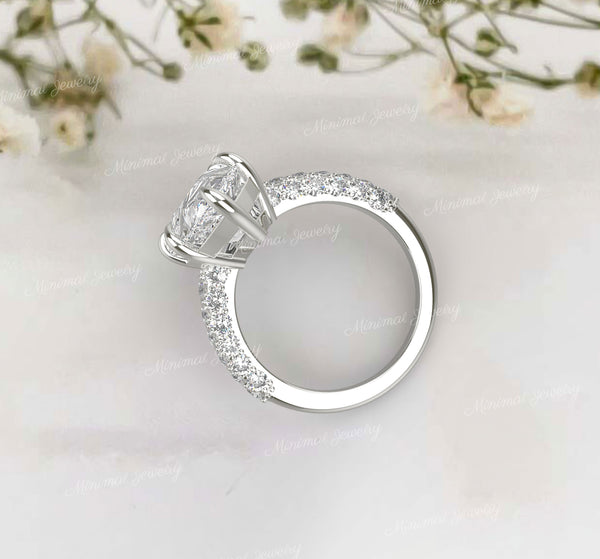 23CT Pear Moissanite Ring Large Statement Wedding Ring for Women pear shaped engagement ring Big Diamond Ring Anniversary Gift Cocktail Ring