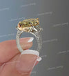 7 CT canary yellow Marquise moissanite engagement ring,large three stone celebrity style,trapezoid&big Marquise cut,luxury wedding ring