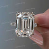 16 CT Three Stone moissanite emerald cut ring,celebrity style baguette&big large Emerald cut moissanite engagement ring 3 stone wedding ring