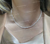 Solid 14k gold tennis necklace,Round moissanite necklace,tennis choker necklace,Moissanite tennis necklace,tennis chain eternity necklace