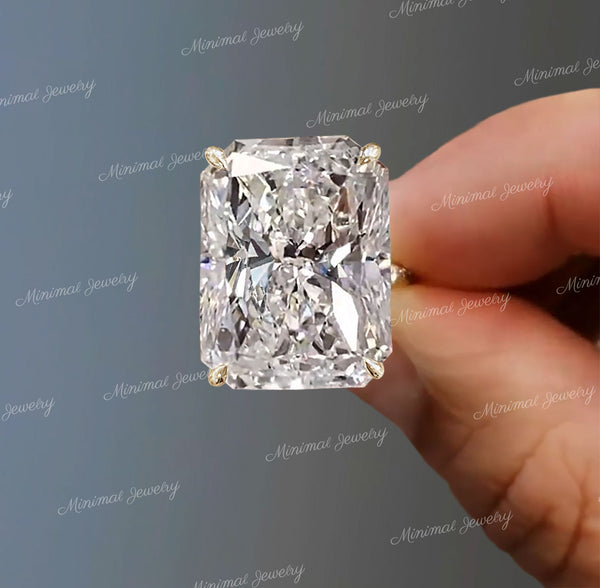 16 CT Radiant cut engagement ring large solitaire radiant moissanite engagement ring celebrity style huge cocktail ring Luxury wedding rings