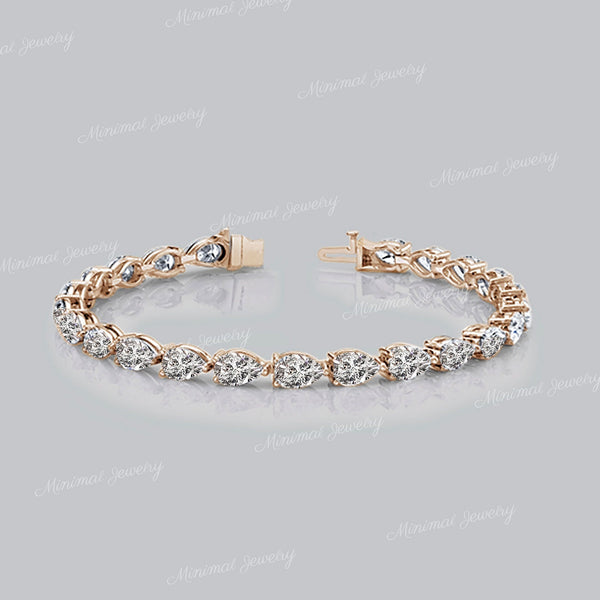 pear tennis bracelet Moissanite bracelet,solid 14k gold tennis bracelet,moissanite tennis bracelet,luxury lab diamond tennis bracelet,women