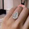 6 CT pear shaped moissanite engagement ring large pear halo ring cathedral ring set pear moissanite wedding ring Teardrop ring diamond ring