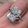 13CT Radiant cut engagement ring split band large solitaire Radiant moissanite engagement ring split shank ring cocktail luxury wedding ring