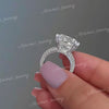 17.5 CT Old Mine Cushion Cut Moissanite Engagement Ring: Hidden Halo, Three Row Pave