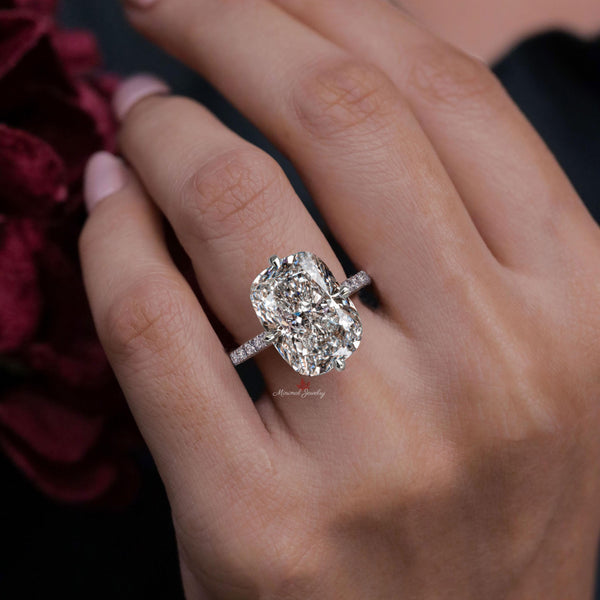 lab grown diamond engagement ring 12.5CT elongated cushion cut Lab diamond ring IGI Certified Large diamond Wedding Anniversary ring women