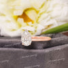 2 CT pear moissanite teardrop ring hidden halo unique pear shaped engagement ring 14k rose gold pear cut promise matching wedding ring set