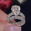 6.5 CT pear cut moissanite engagement ring set pear shape engagement solitaire moissanite bridal set anniversary wedding ring big diamond
