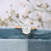 2.5 CT Oval Moissanite engagement ring,Rose gold,hidden halo oval cut moissanite,pave bridge,unique solitaire,Cathedral ring,wedding ring