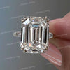 16 CT Three Stone moissanite emerald cut ring,celebrity style baguette&big large Emerald cut moissanite engagement ring 3 stone wedding ring