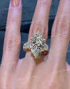 Marquise Moissanite engagement ring large Marquise solitaire 7.5 CT crushed ice moissanite eternity wide band diamond cocktail wedding ring