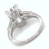 Radiant Cut Moissanite Engagement Ring: Baguette Side Stones, 10k/14k/18k White Gold/platinum