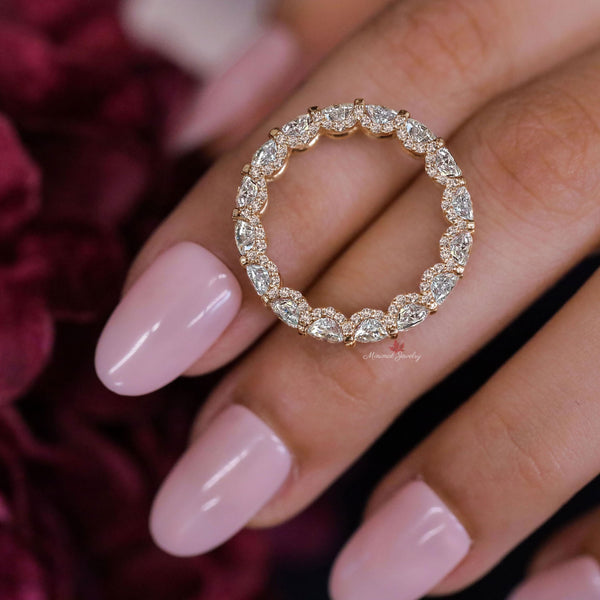 Moissanite eternity band 14k gold moissanite wedding band full eternity ring unique modern thick 4mm wedding band Matching stackable rings