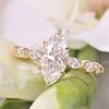 2.5 CT marquise cut engagement ring,moissanite marquise hidden halo,unique marquise solitaire,vintage style engagement ring,anniversary ring