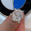 10 CT Large cushion cut moissanite engagement ring,big solitaire hidden halo,elongated cushion crushed ice moissanite,diamond wedding ring