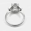 5.9 TCW Three Stone Emerald Cut Moissanite Engagement Ring,luxury celebrity style,trapezoid&big large 3 stone Emerald Cut ring,wedding ring
