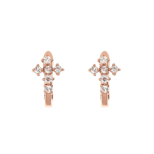 cross hoop earrings,huggie hoop earrings,14k solid gold hoops,diamond huggies,tiny,small hoop earrings•cartilage earring•cartilage hoop