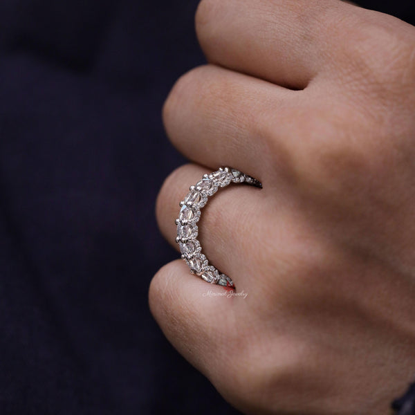 Lab Grown Diamond Emerald Eternity Band: 5.25 TCW Solid Gold Wedding Ring