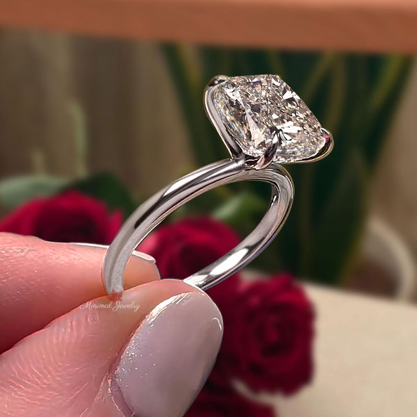 lab grown diamond engagement ring 6.5CT IGI Certified solitaire cushion cut diamond Wedding ring simple engagement ring Anniversary ring