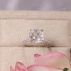 3 CT square cut cushion moissanite ring hidden halo,solitaire cushion cut engagement ring,14k white gold square cut ring,simple wedding ring