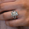 4.5 Carat Emerald cut moissanite engagement ring split shank solitaire ring unique emerald cut moissanite ring wedding ring anniversary ring