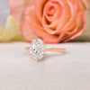 3.03 CT Oval moissanite engagement ring,rose gold,hidden halo oval cut moissanite,6 claw prong,unique solitaire,bridal wedding ring,women